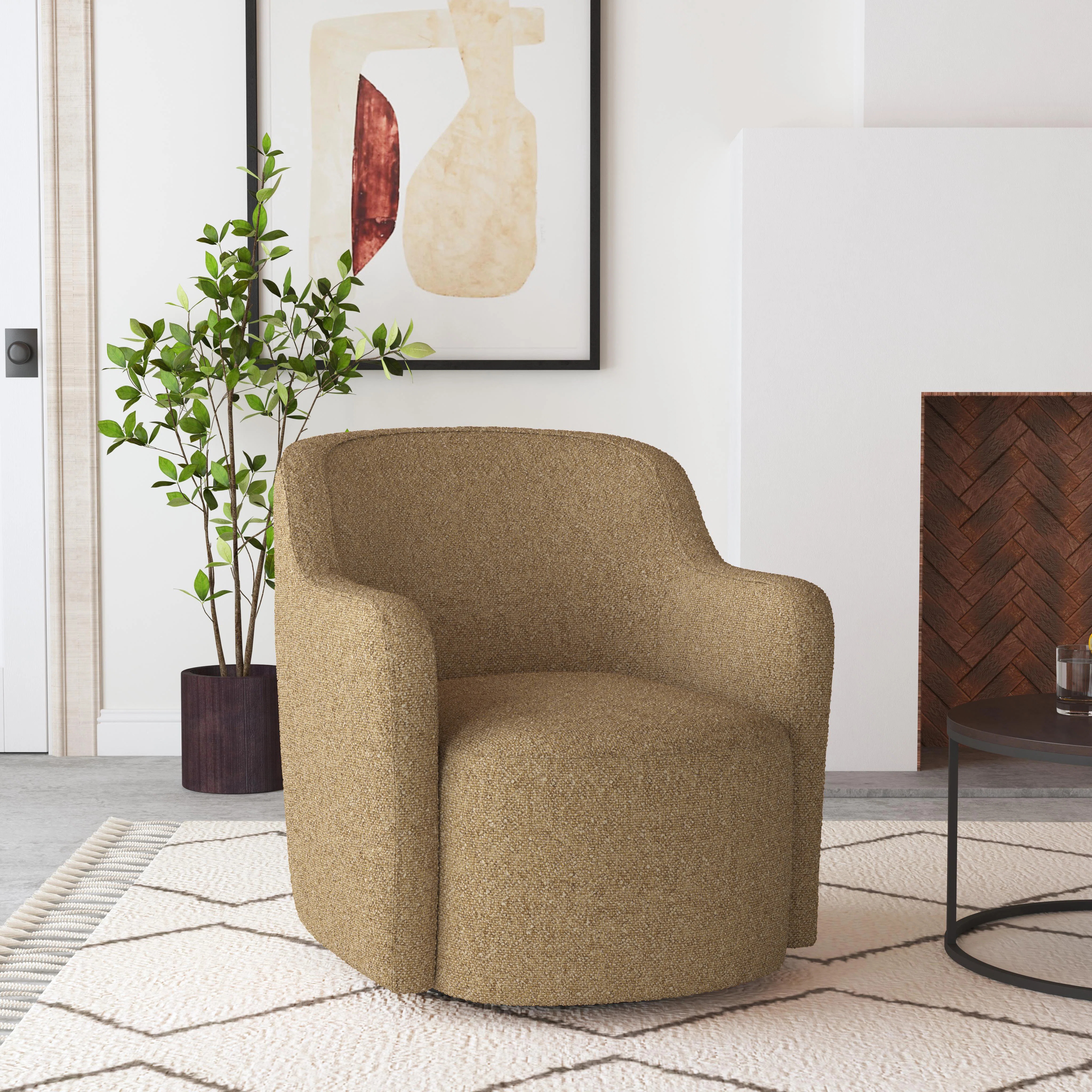 Brentleigh Upholstered Swivel Armchair | Wayfair North America