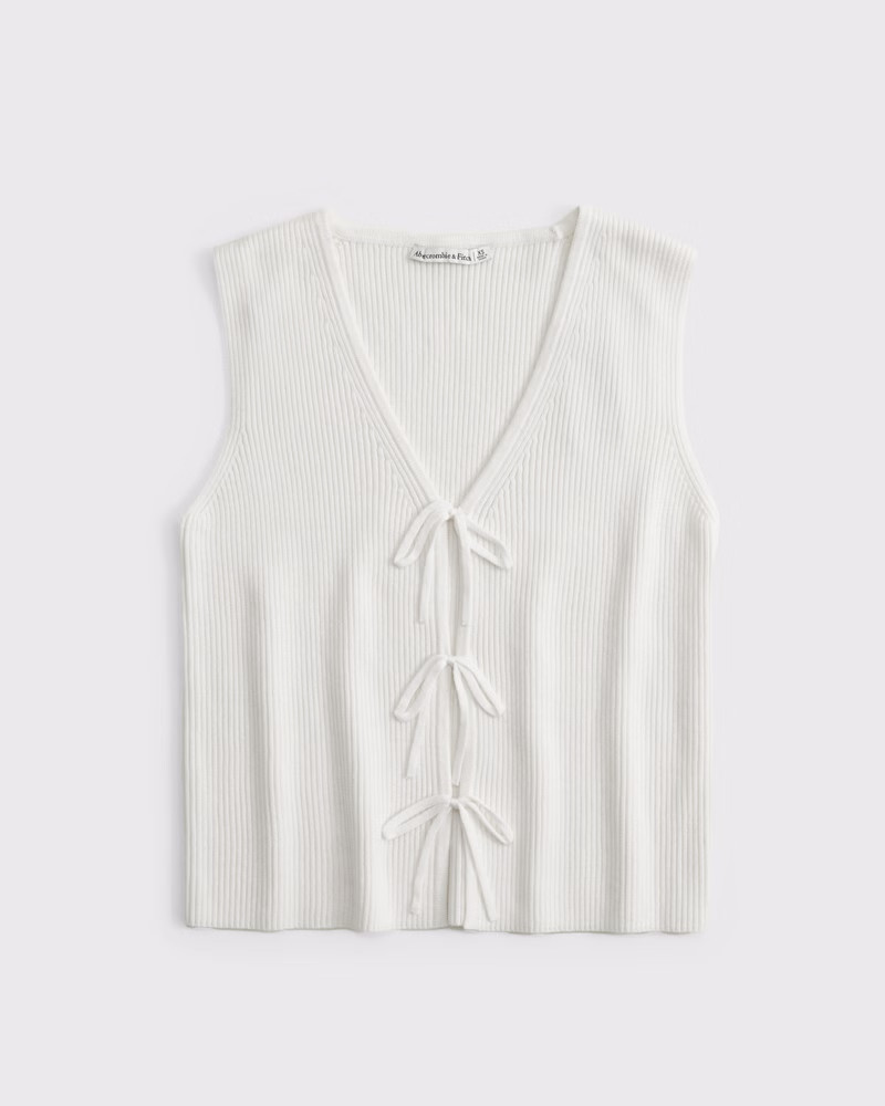 Tie-Front V-Neck Sweater Vest | Abercrombie & Fitch (US)
