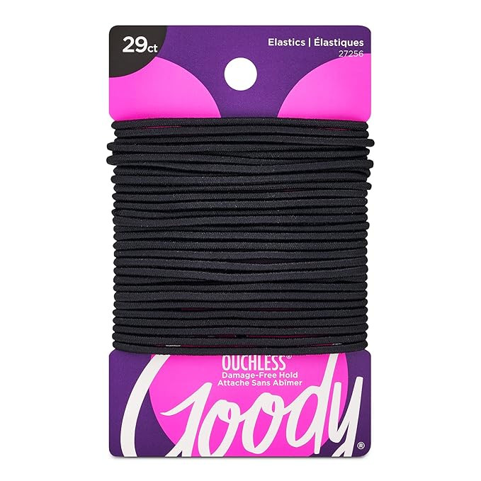 Goody Ouchless Womens Elastic Hair Tie - 29 Count, Black - 2MM for Fine to Medium Hair - Pain-Fre... | Amazon (US)