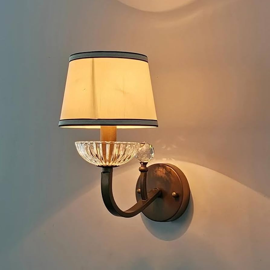 American Rural Cloth Wall Lamp Antique Bedroom Bedside Lamp Hotel Hallway Stair Study Living Room... | Amazon (US)