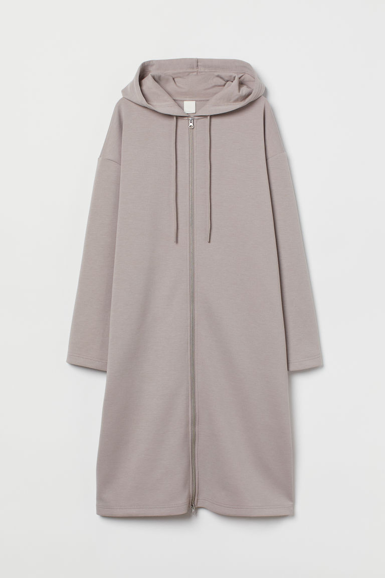 H & M - Long Hooded Sweatshirt Jacket - Gray | H&M (US + CA)