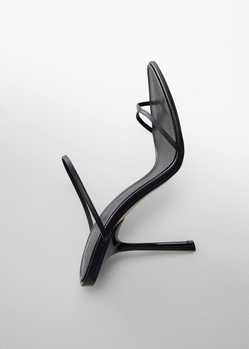 Leather sandal with inclined heel -  Woman | Mango Canada | Mango Canada