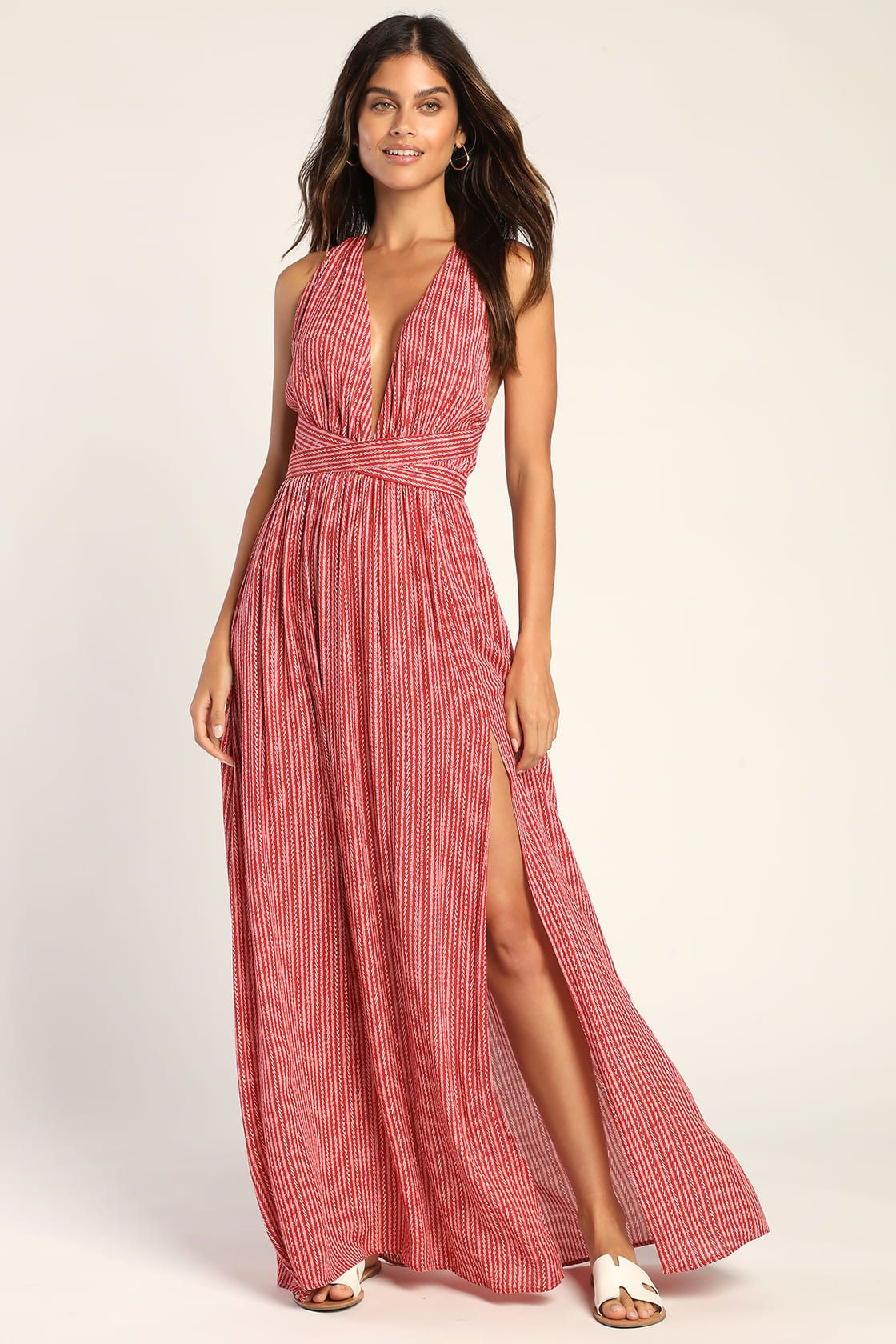 Casablanca Queen Red and White Print Maxi Dress | Lulus (US)