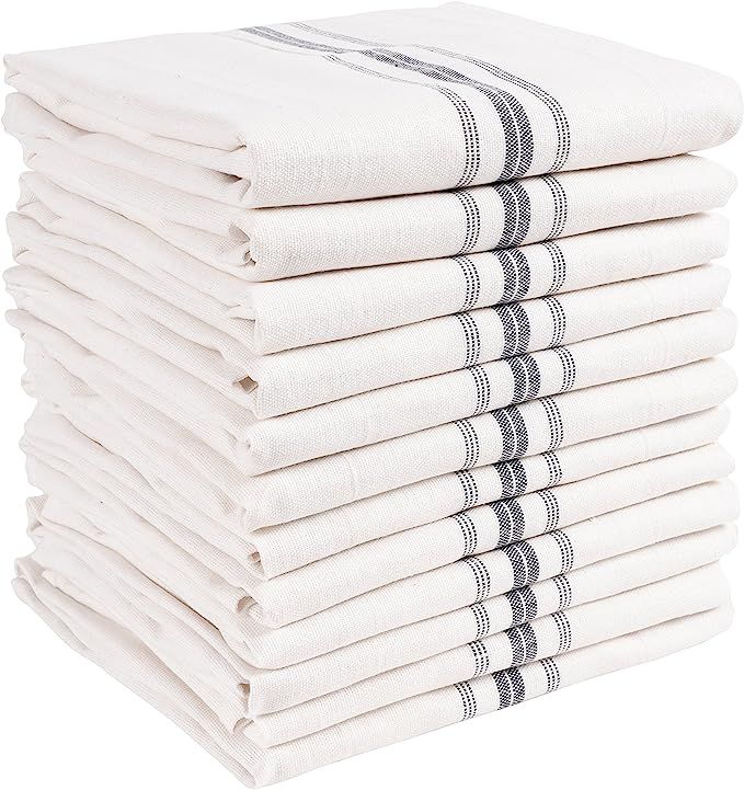 KAF Home Classic Farmhouse Stripe Kitchen Towels | Set of 12, 15" x 25", 100% Pure Cotton Dish To... | Amazon (US)