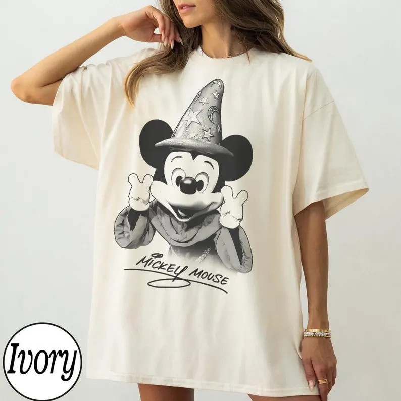 Retro Fantasia Sorcerer Mickey Shirt, Walt Disney Fantasia Mickey Shirt, Fantasia Mickey Tee, Dis... | Etsy (Global)