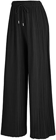 Lock and Love Womens Pleated Wide Leg Palazzo Maxi Pants with Drawstring or Elastic Band | Amazon (US)