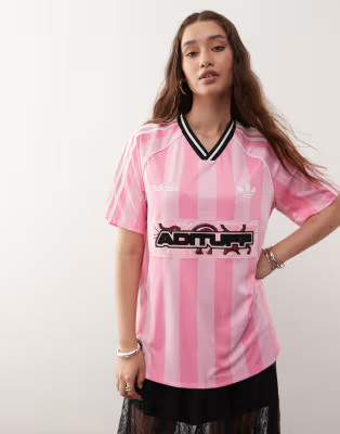 adidas Originals summer football shirt in pink | ASOS (Global)