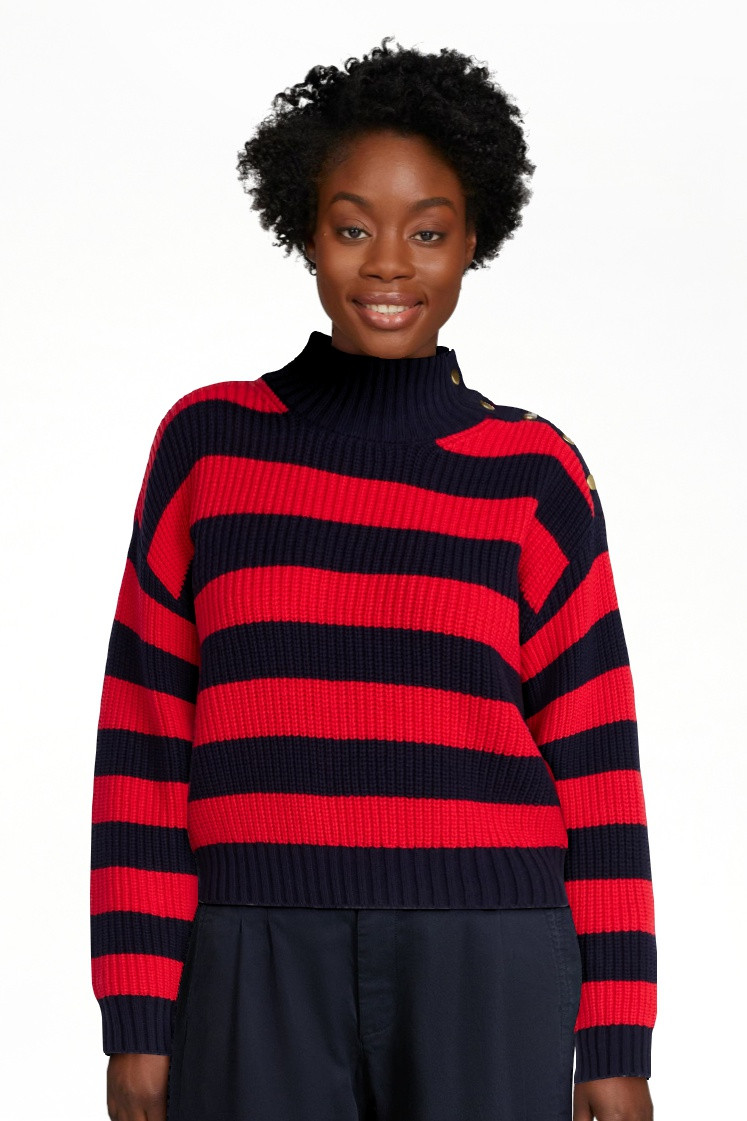 Free Assembly Women's Mock Neck Button Sweater with Long Sleeves, Midweight, Sizes XS-XXL | Walmart (US)