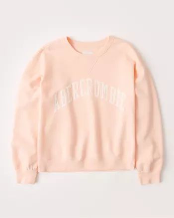 Abercrombie & Fitch Womens Applique Logo Sweatshirt in Peach - Size XL | Abercrombie & Fitch US & UK