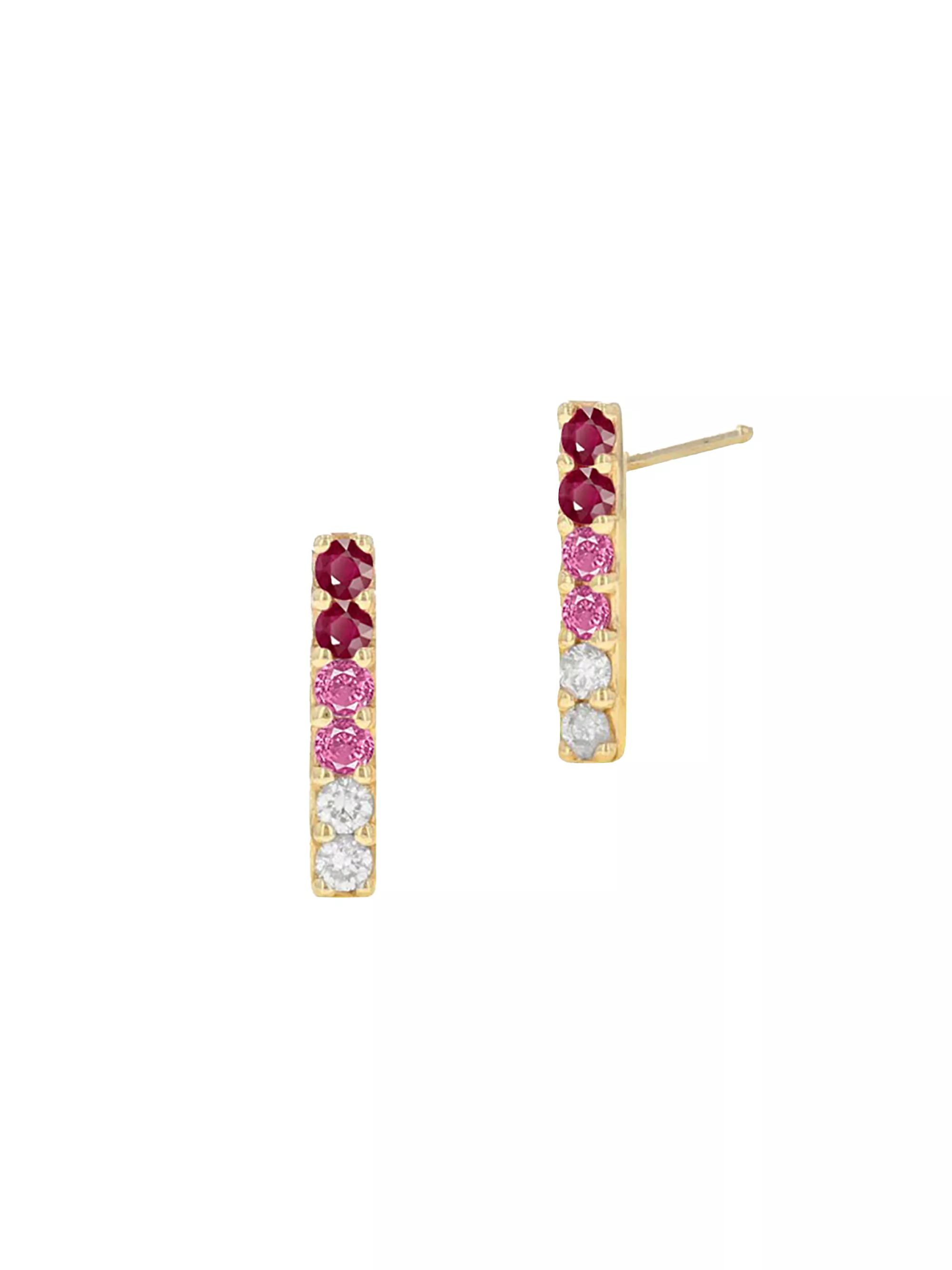14K Yellow Gold & 0.48 TCW Diamond Bar Earrings | Saks Fifth Avenue