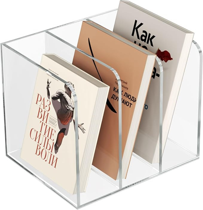 Acrylic Desk Organizer Book Organizer, Magazine File Holder, Vertical File Organizer Stand File F... | Amazon (US)
