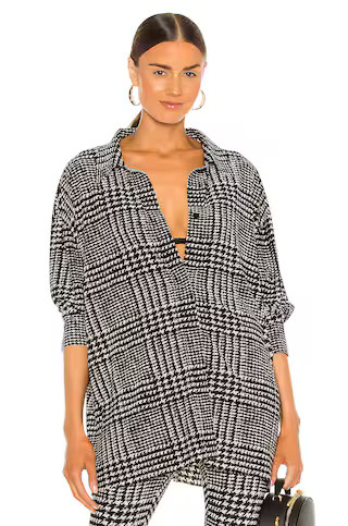 Norma Kamali Oversized Boyfriend NK Shirt in Large Glenn Plaid Tweed from Revolve.com | Revolve Clothing (Global)