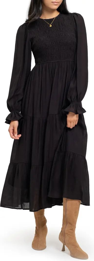Smocked Long Sleeve Tiered Dress | Nordstrom Rack