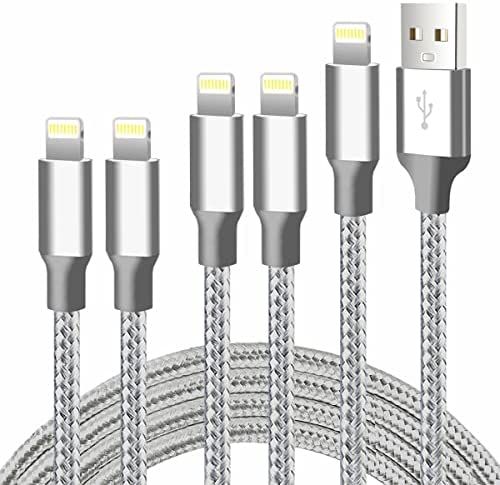 CUGUNU iPhone Charger, 5 Pack 3/3/6/6/10FT Apple MFi Certified USB Lightning Cable Nylon Braided Fas | Amazon (US)