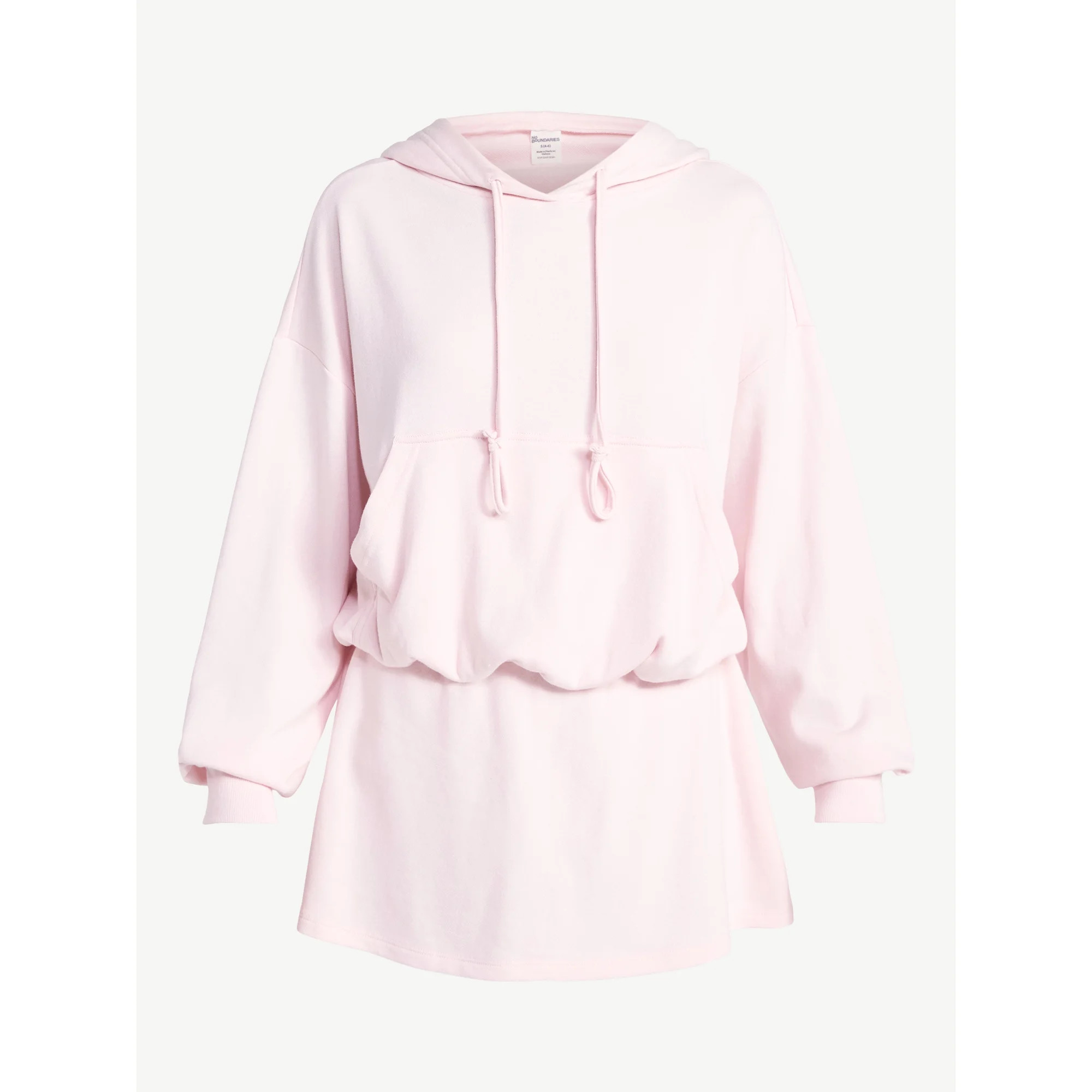 No Boundaries Bubble Hem Drawstring Hoodie, Women’s XXS-XXL | Walmart (US)