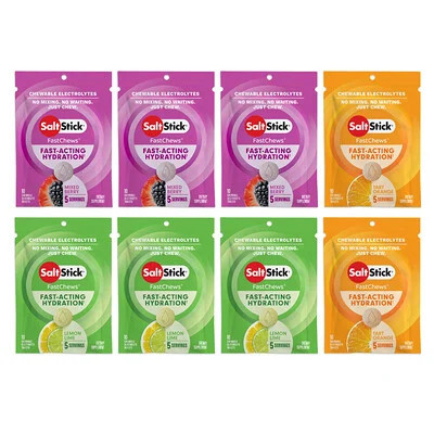 SaltStick, FastChews®, Chewable Electrolytes, Multi-Flavor Pack, 8 Packets | iHerb