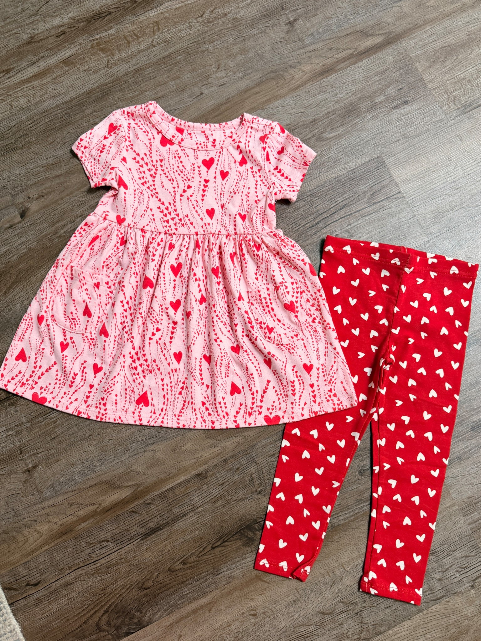 New Toddler girls Valentine’s Day dress and heart printed leggings from Walmart! 💌

#LTKKids #LTKmomlife #LTKValentine