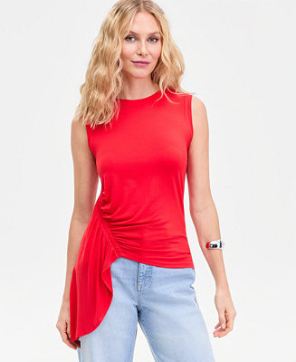 Women's Sleeveless Side-Ruffle Knit Top, Macy's Exclusive | Macy's