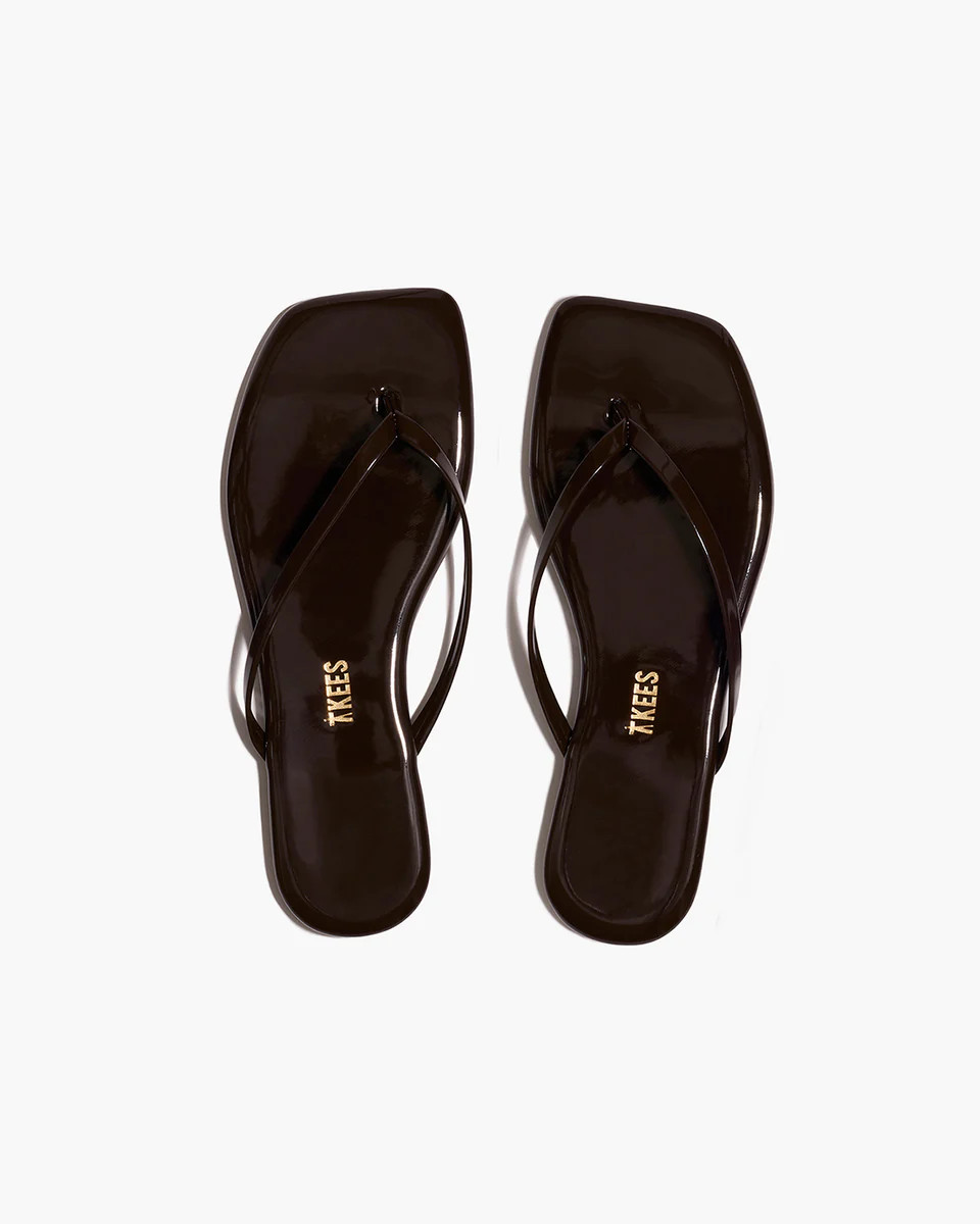 Square Toe Lily in Chocolate Glaze Gloss - our exclusive take on our most sought-after flip flop | TKEES