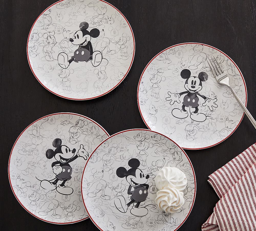 Disney Mickey Mouse Stoneware Salad Plates - Set of 4 | Pottery Barn (US)