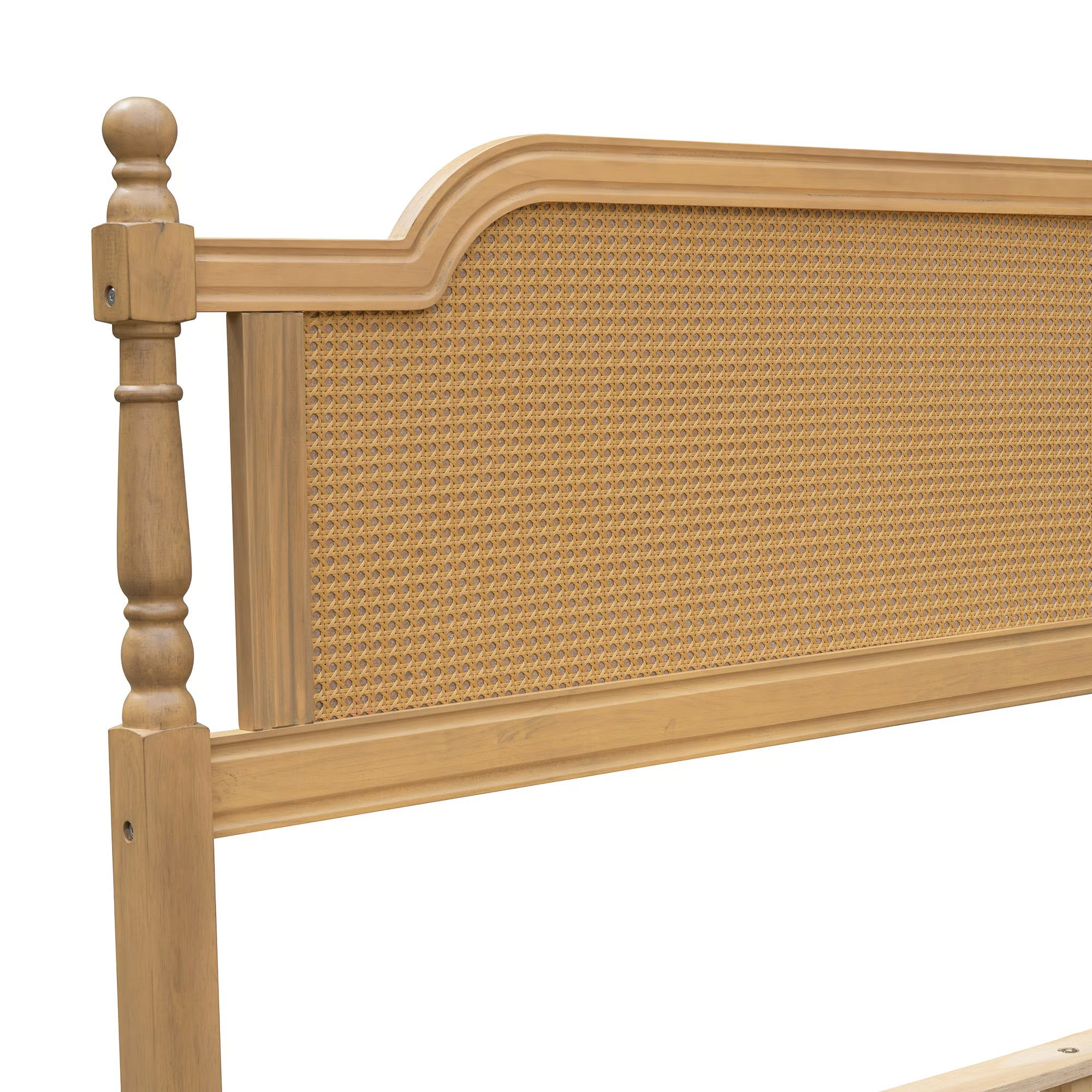 Chikezie Solid Wood Platform Bed Frame with Headboard, Bohemian Style Wicker Bed Frame with Headb... | Wayfair North America
