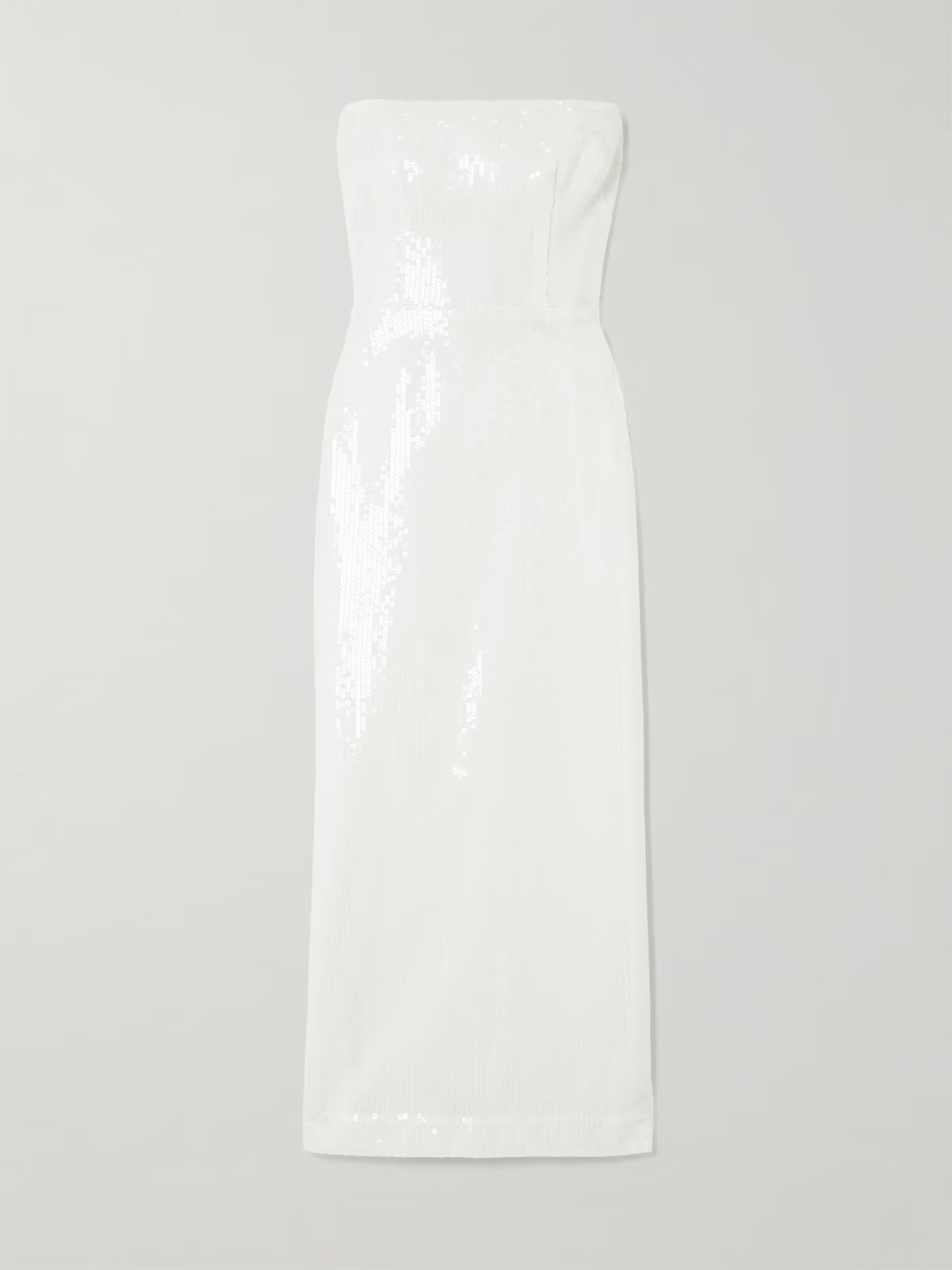 Strapless sequined crepe midi dress | NET-A-PORTER (US)