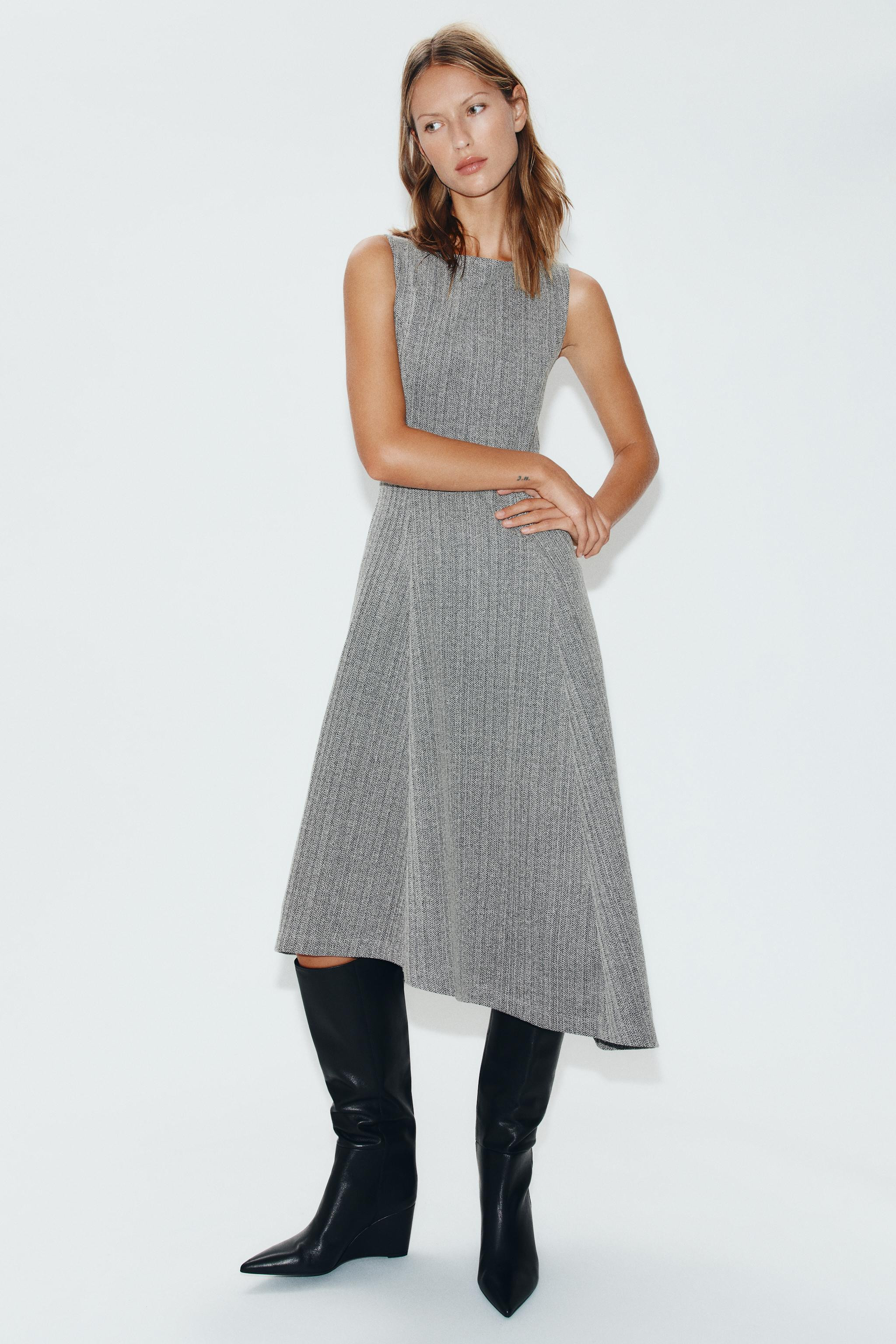ASYMMETRIC MIDI DRESS | Zara US