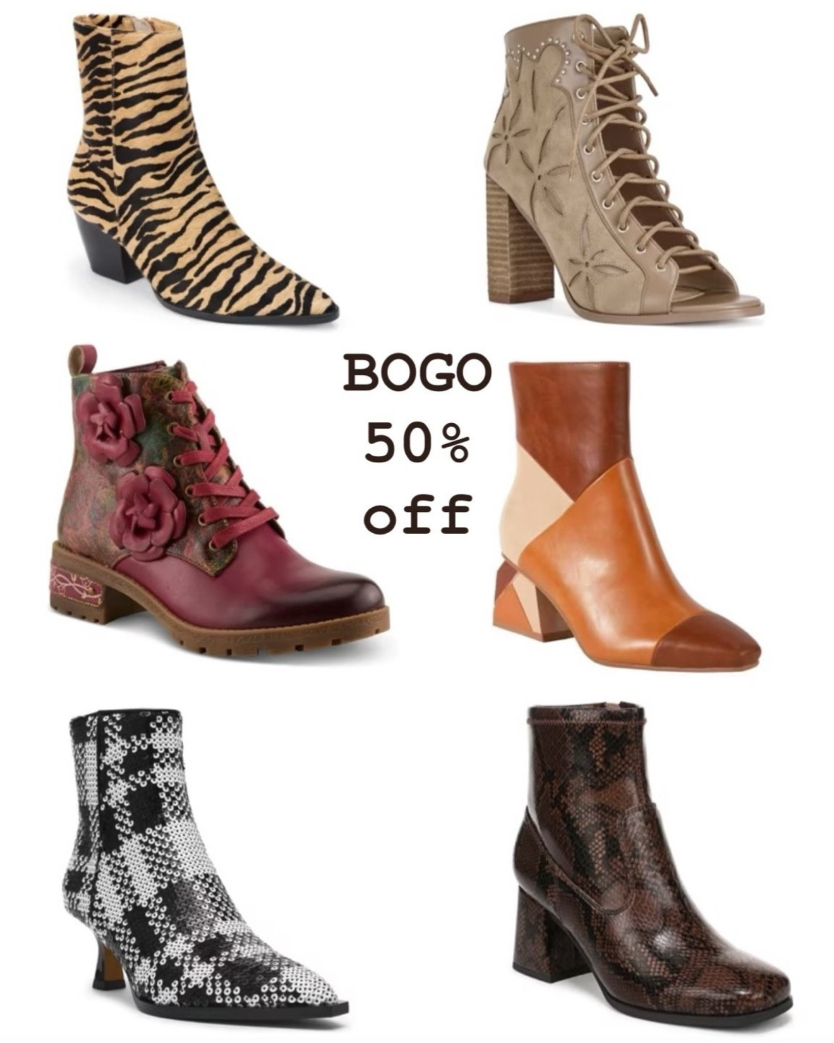Statement booties that will stand out for the fall season. All buy one get one 50% off.

#LTKdayinmylife #LTKSeasonal #LTKSaleAlert