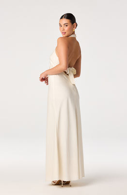 ASTR the Label | Viridiana Satin Halter Maxi Dress in Sienna |  Size M | ASTR The Label (US)