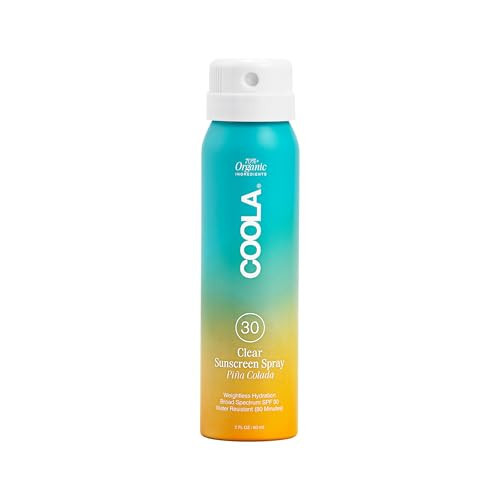 COOLA Organic Sunscreen SPF 30 Sunblock Spray, Dermatologist Tested Skin Care for Daily Protection, Vegan and Gluten Free, Piña Colada, Travel Size, 2 Fl Oz | Amazon (US)