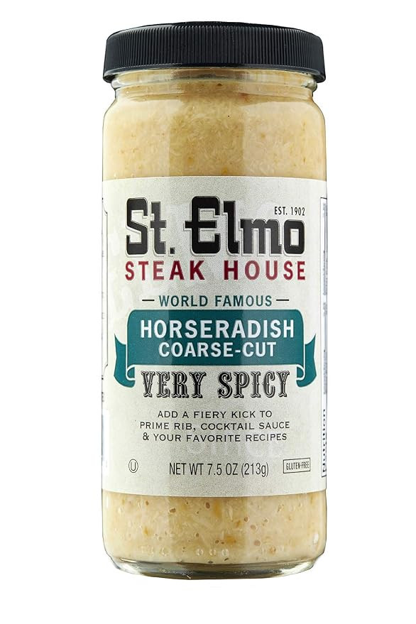 St. Elmo Steak House Coarse-Cut Horseradish, Great with Steaks and Other Meats | Amazon (US)