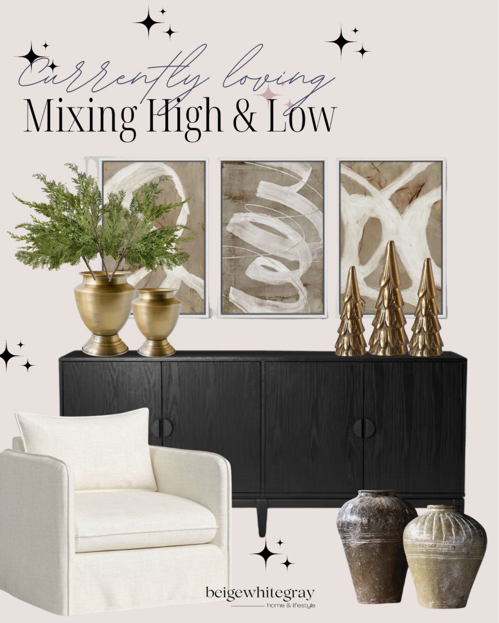 Mixing high and low furniture and decor / mixing affordable and luce furniture and decor to create a beautiful home! 