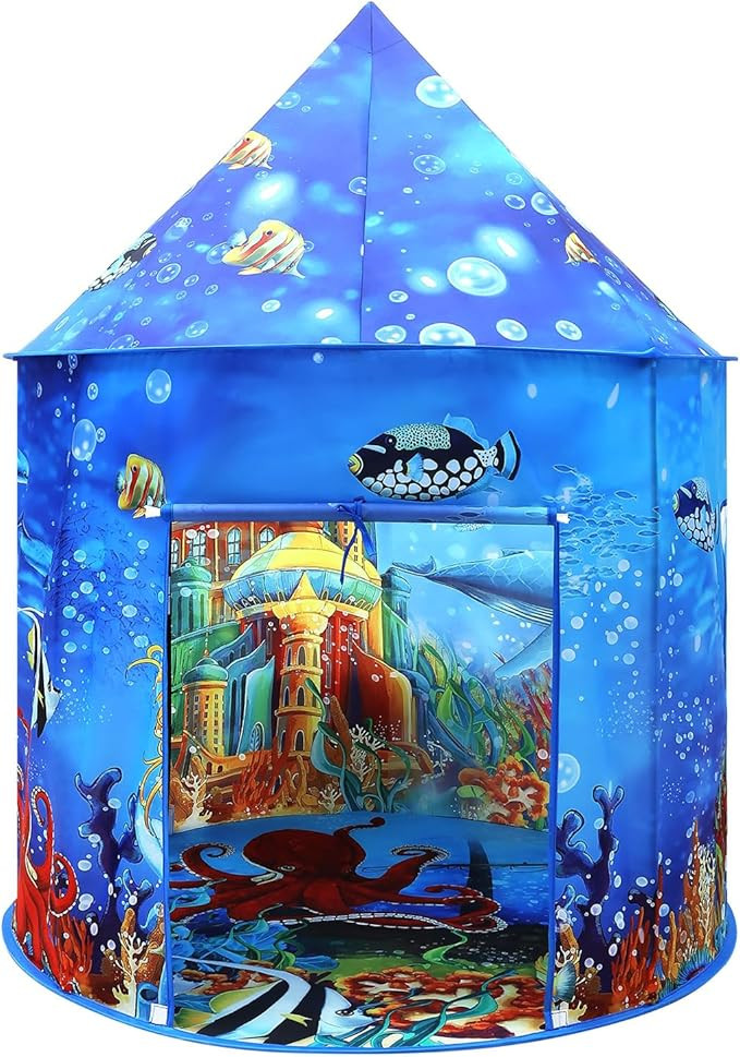 Ocean World Play Tent - Under the Sea Adventure Pop-Up Tent for Kids, Indoor Playhouse for Boys &... | Amazon (UK)