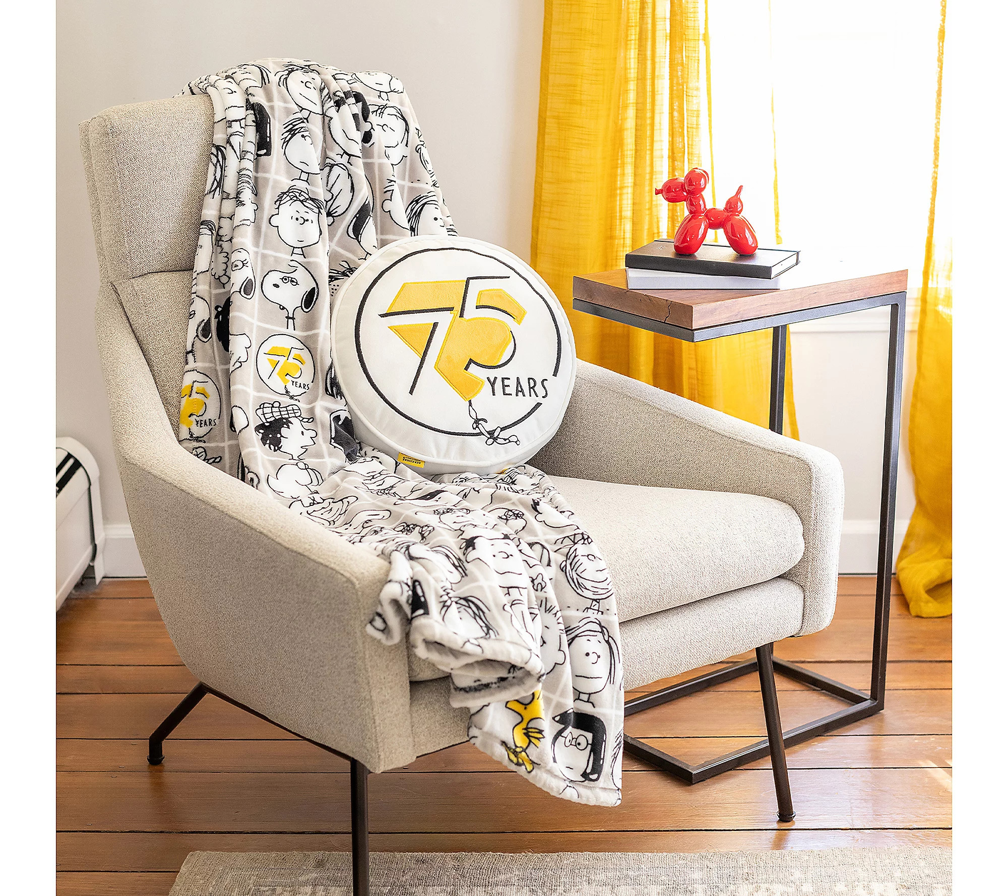 Berkshire Blanket Peanuts 75th Anniversary Thro w & Pillow Set | QVC