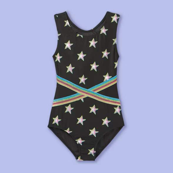 Girls' Rainbow Star Gymnastics Leotard - More Than Magic™ Black | Target