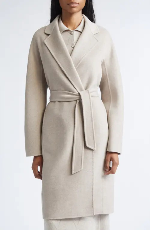 Max Mara Aceri Cashmere Belted Coat in Sand at Nordstrom, Size 4 | Nordstrom