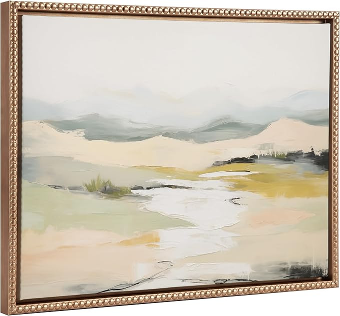Kate and Laurel Sylvie Beaded Tranquil Landscape Vintage Framed Canvas Wall Art by Amy Lighthall,... | Amazon (US)