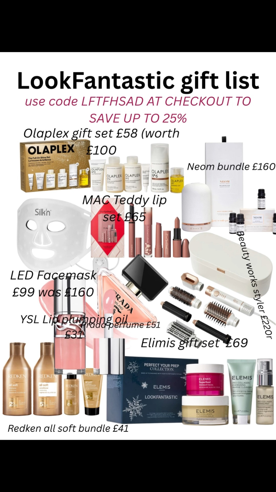 Christmas gift list. Lookfantastic favourites. Use my code LFTFHSAD to save! 

#LTKgiftguide #LTKbeauty #LTKuk
