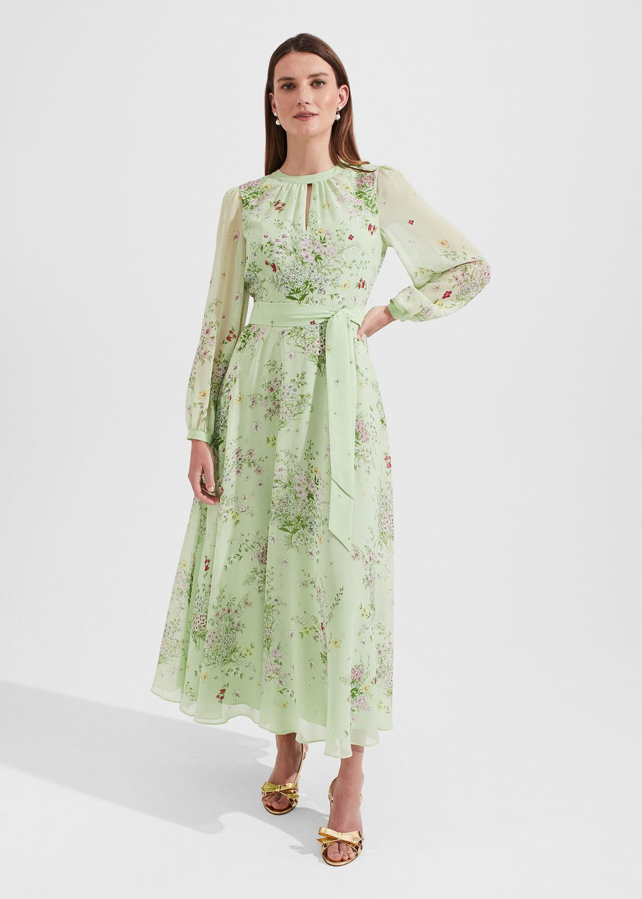 Leia Silk Fit And Flare Dress | | Hobbs