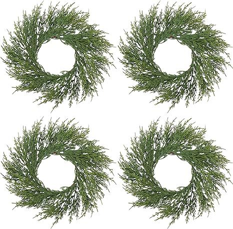 Amazon.com: SARO LIFESTYLE Artificial Cypress Wreath - Set of 4, 9.5" x 9.5", Green : Home & Kitc... | Amazon (US)