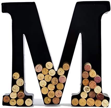 Wine Cork Holder - Metal Monogram Letter (M), Black, Large | Wine Lover Gifts, Housewarming, Enga... | Amazon (US)