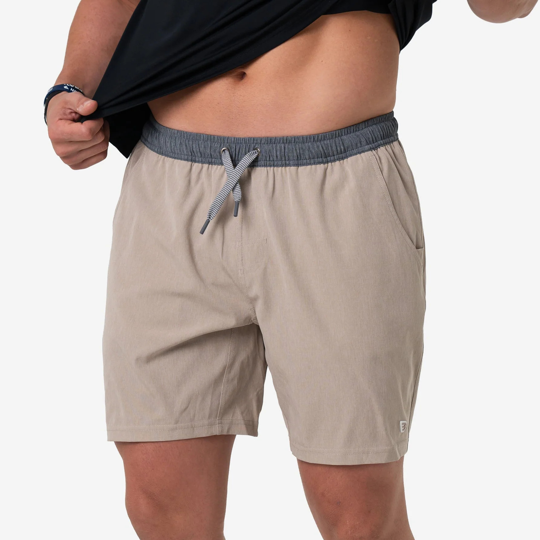 Heather Khaki Athletic Shorts - Venado Camo Liner | BURLEBO | BURLEBO