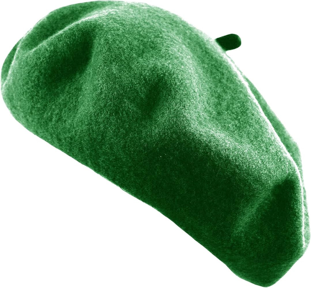 Women's French Beret Hat Solid Color Plain Wool Classic Traditional Artist Cap | Amazon (US)