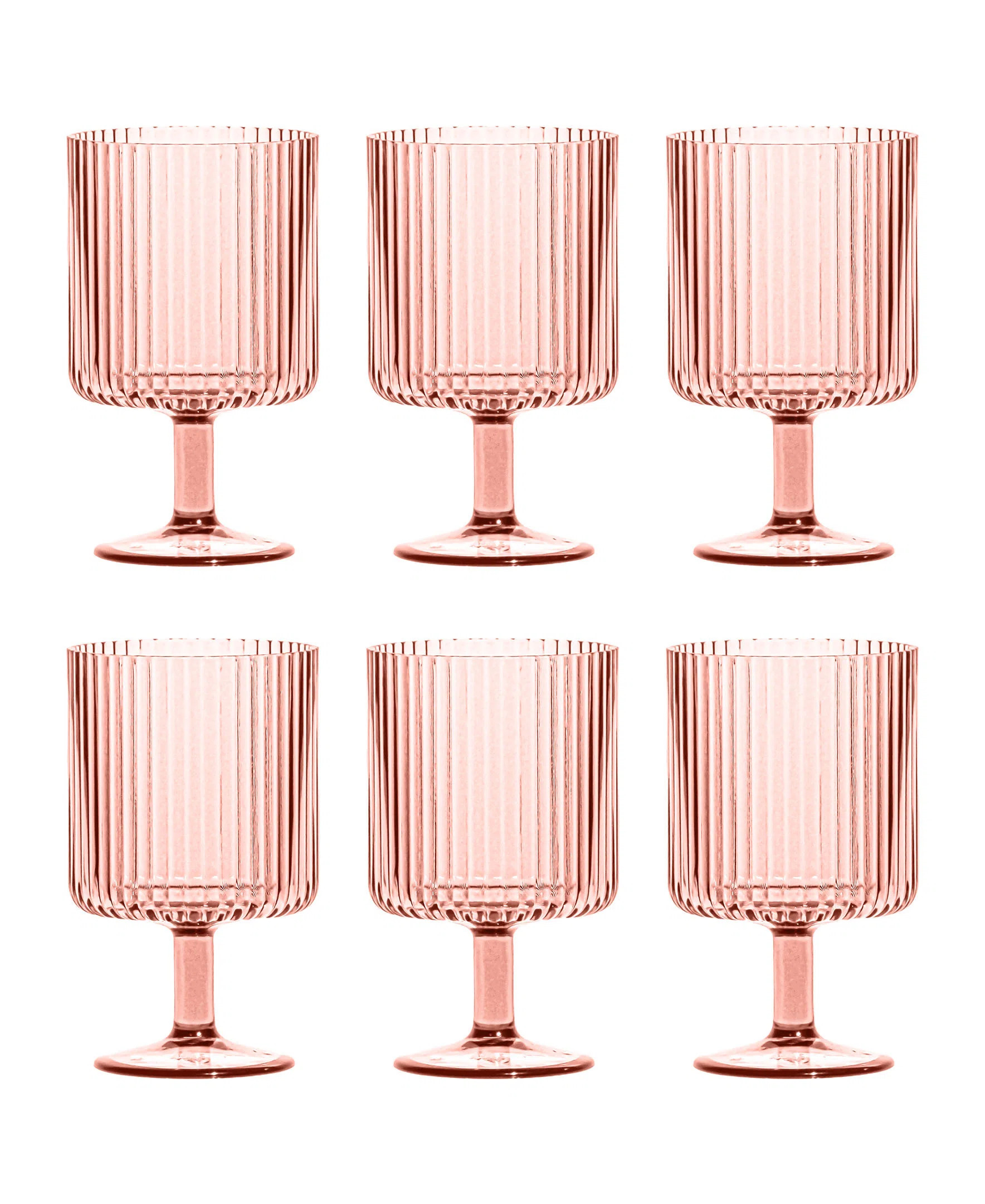Mesa Acrylic Stacking Wine Glass - Pink - 15 oz (Set of 6) | Wayfair North America