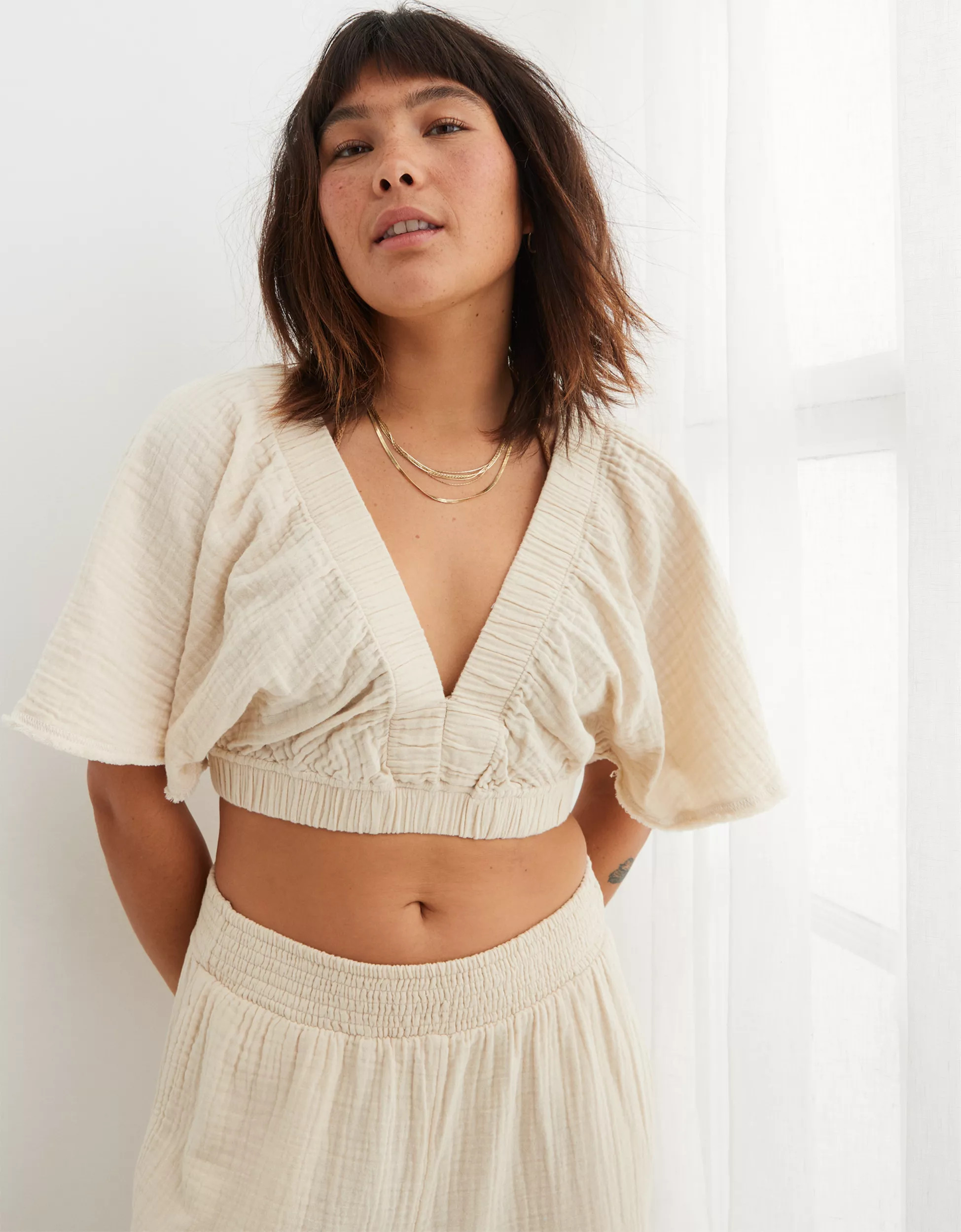 Aerie Pool-To-Party Flutter Sleeve T-Shirt | American Eagle Outfitters (US & CA)