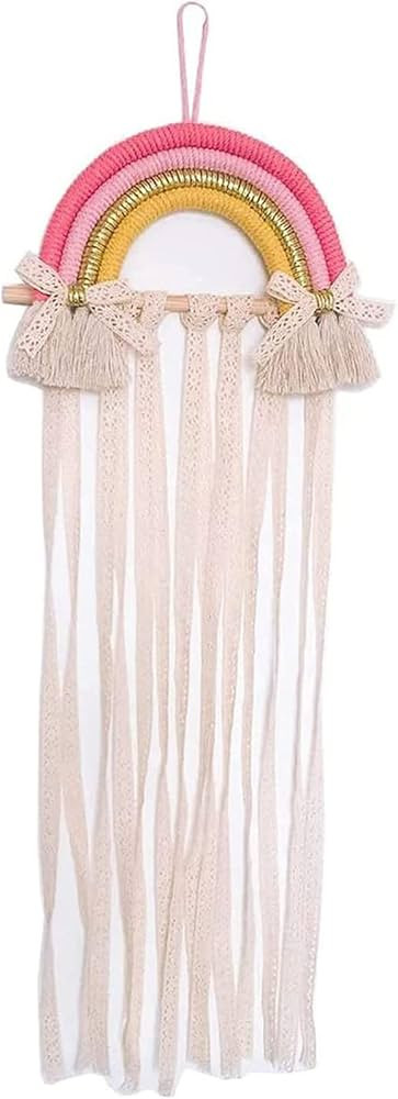 Bow Holder for Girls Rainbow Hair Accessories Storage Wall Hanging Decoration for Girls Room Bedr... | Amazon (US)