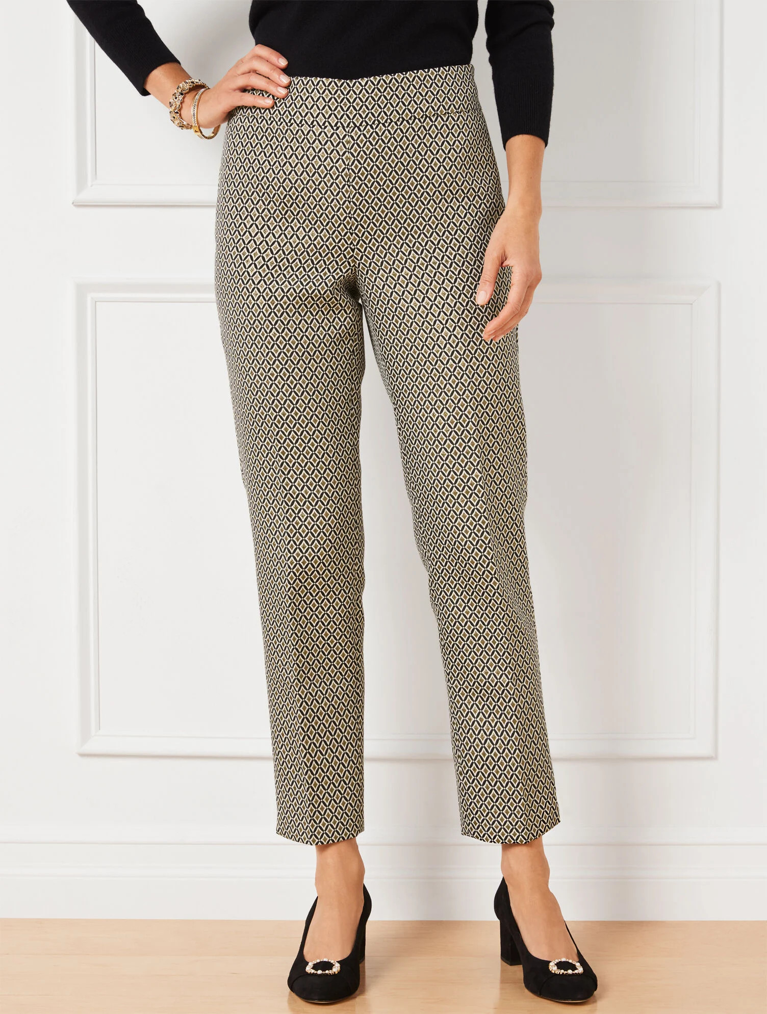 Slim Ankle Pants - Medallion Jacquard | Talbots
