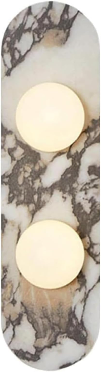 Natural Marble Wall Sconces, 2-Light Alabaster Wall Light in one sconce, Hardwired Wall Light Fix... | Amazon (US)
