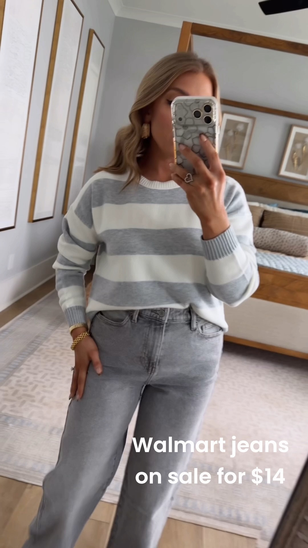 These Walmart jeans are just $14 with Walmart Deals and I cannot get over how GOOD they are! 👏 They come in multiple length options and have elastic in the back of the waistband for the comfiest fit. 🙌 Such a great affordable denim find!

I paired them with this gray + cream striped Walmart sweater for an easy everyday look that feels so cute and put together. 🩶🤍 If you’re searching for affordable jeans, petite-friendly denim, comfortable jeans or Walmart fall fashion, these are absolutely worth checking out!

#walmartfashion #walmartfinds #walmartdeals #walmartjeans #walmartstyle #affordablefashion #affordabledenim #petitefashion #stripedsweater #casualstyle #falloutfit