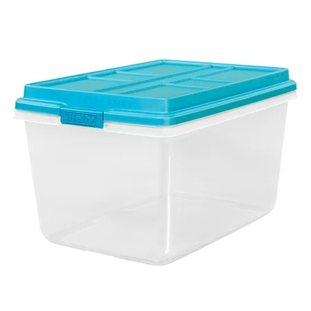 72-qt Hefty HI-RISE Storage Bin Teal Latch Lid | Walmart (US)